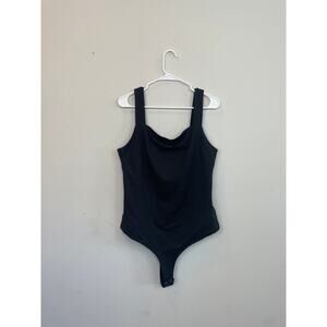 Reoria Black Thong Bodysuit, Size 2XL